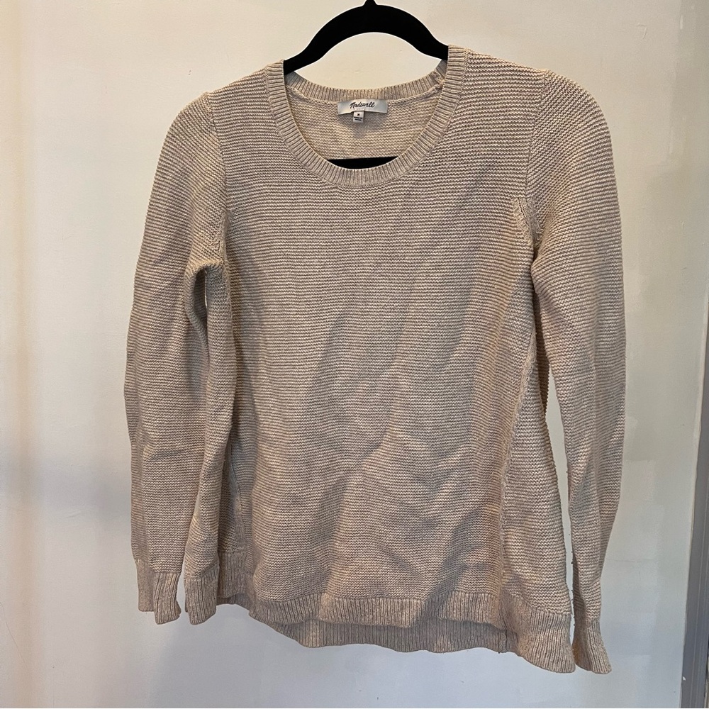 Madewell Riverside Texured Sweater in light Tan size M